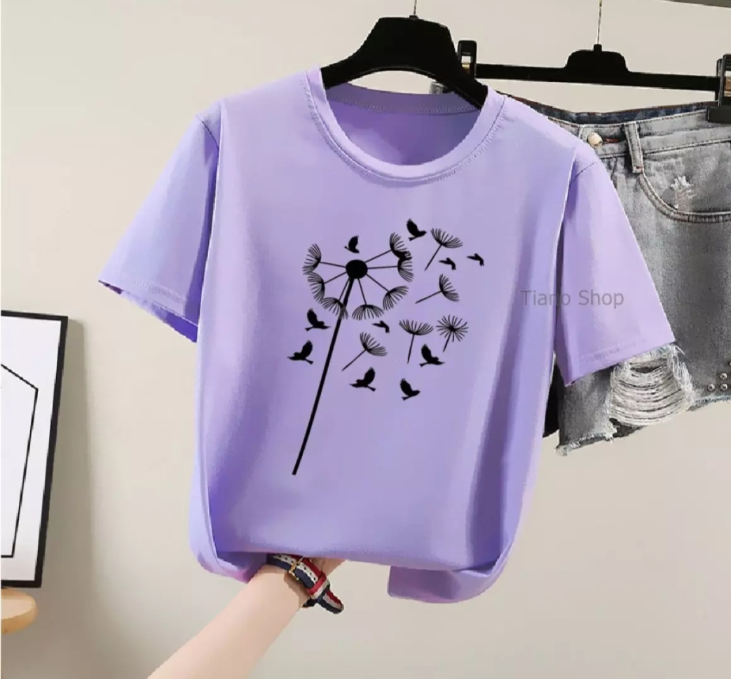 XẢ HÀNG - ĐỒNG GIÁ 19K Áo thun nữ form rộng Hàn Quốc in hình Bồ Công Anh dễ thương vải dày mịn mát không phai màu không dính giặt