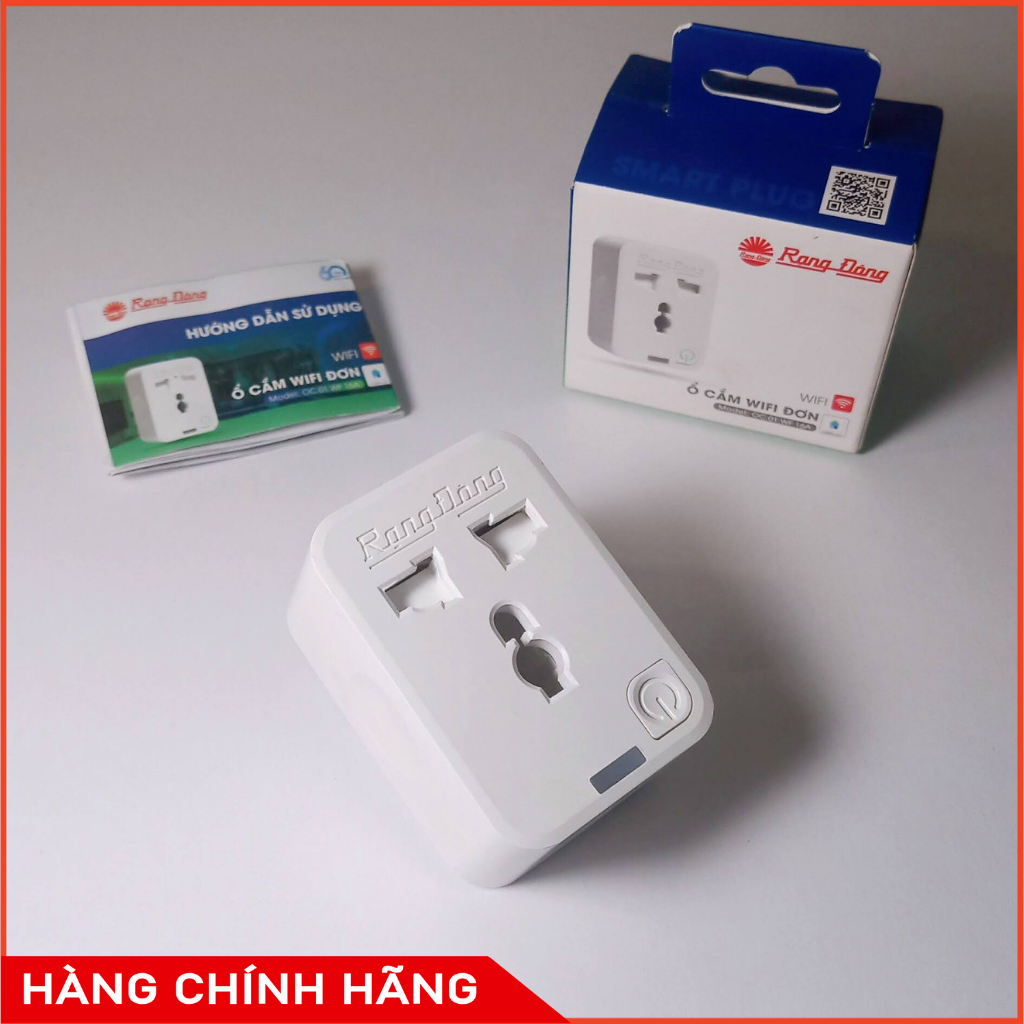 Ổ Cắm Thông Minh Wifi 16A - Ổ Cắm Wifi Rạng Đông 3500W - Chức Năng Hẹn Giờ, Điều Khiển Từ Xa - Bảo Hành 1 Năm