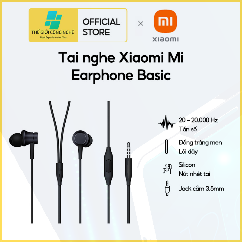 Tai nghe có dây Mi Earphones Basic - Bảo hành Chính Hãng 6 tháng