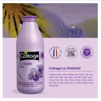 Sữa tắm Cottage Pháp 750 ml hương Hoa Violete Cho Bạn làn da tươi mát, mịn màng  - TinaVu Store