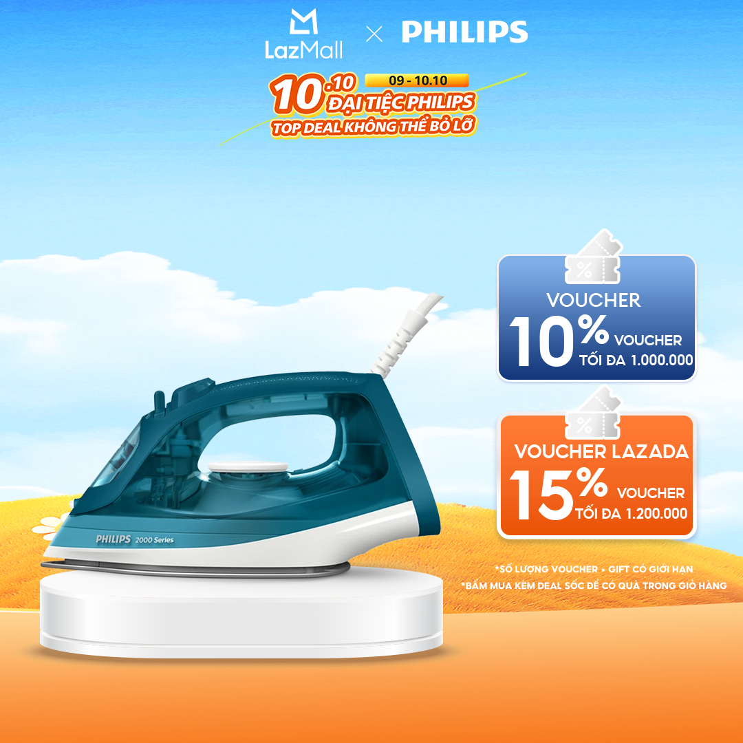 Bàn Ủi Hơi Nước Philips DST2030/90 | 2000W| mặt đế ceramic - Hàng Chính Hãng