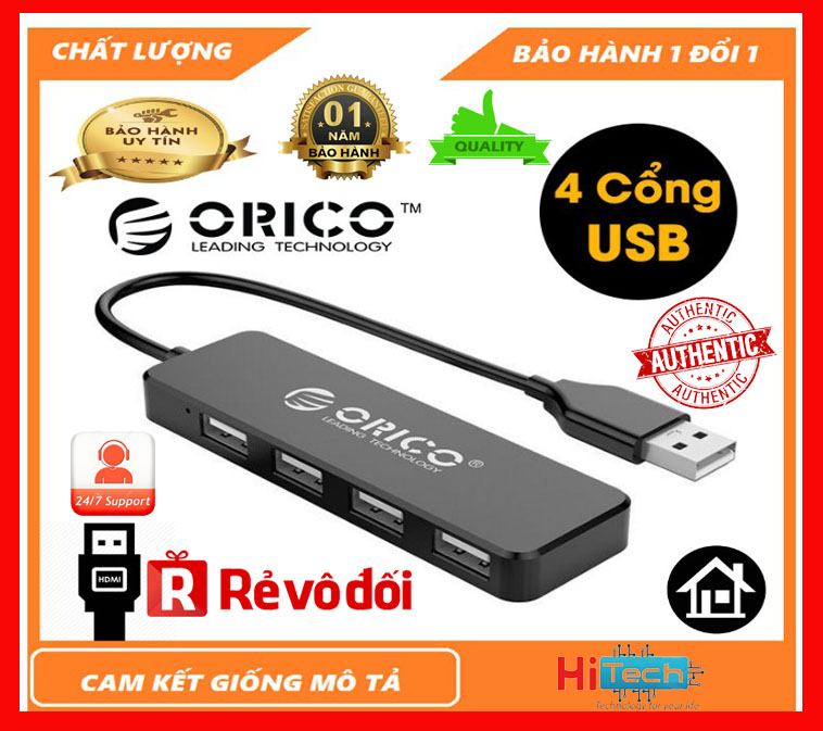 Bộ Chia USB ORICO 4 Port - Hub USB ORICO 4 Cổng FL01-BK-BP - FL01-WH-BP