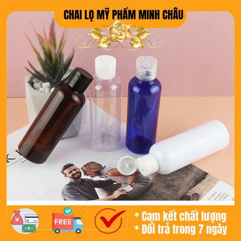 Chai nhựa pet nắp bật nâu 20ml/30ml/50ml/100ml chiết mỹ phẩm