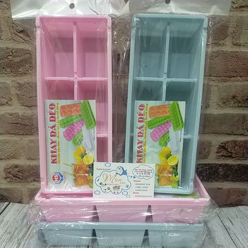 Khay đá uống bia bản to 6 viên