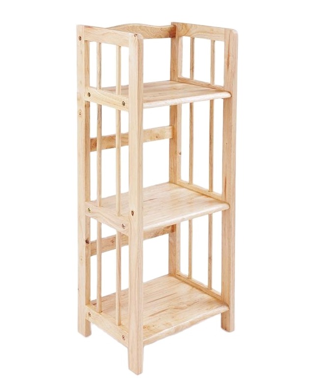Kệ sách gỗ cao su tự nhiên 3 tầng rộng 40 cm cao 92cm - kệ gỗ đa năng cao su tự nhiên 3 tầng