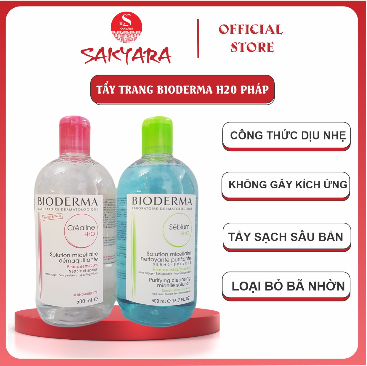 Nước tẩy trang bioderma 500ml nước tẩy trang cho mọi loại da