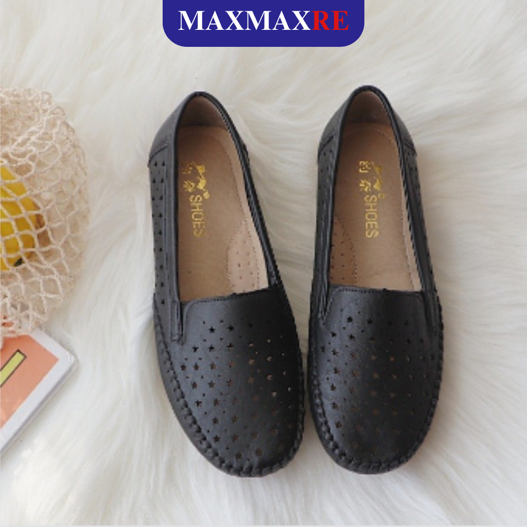 Giày lười nữ, Giày mọi nữ thời trang cao cấp họa tiết ngôi sao