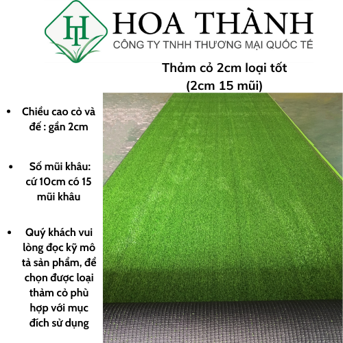Thảm cỏ nhân tạo 2cm loại tốt