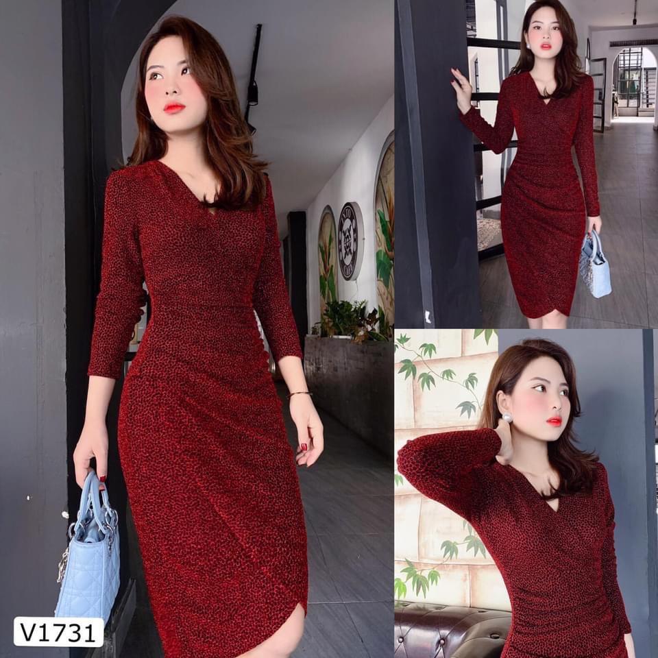 Đầm nhũ đỏ body