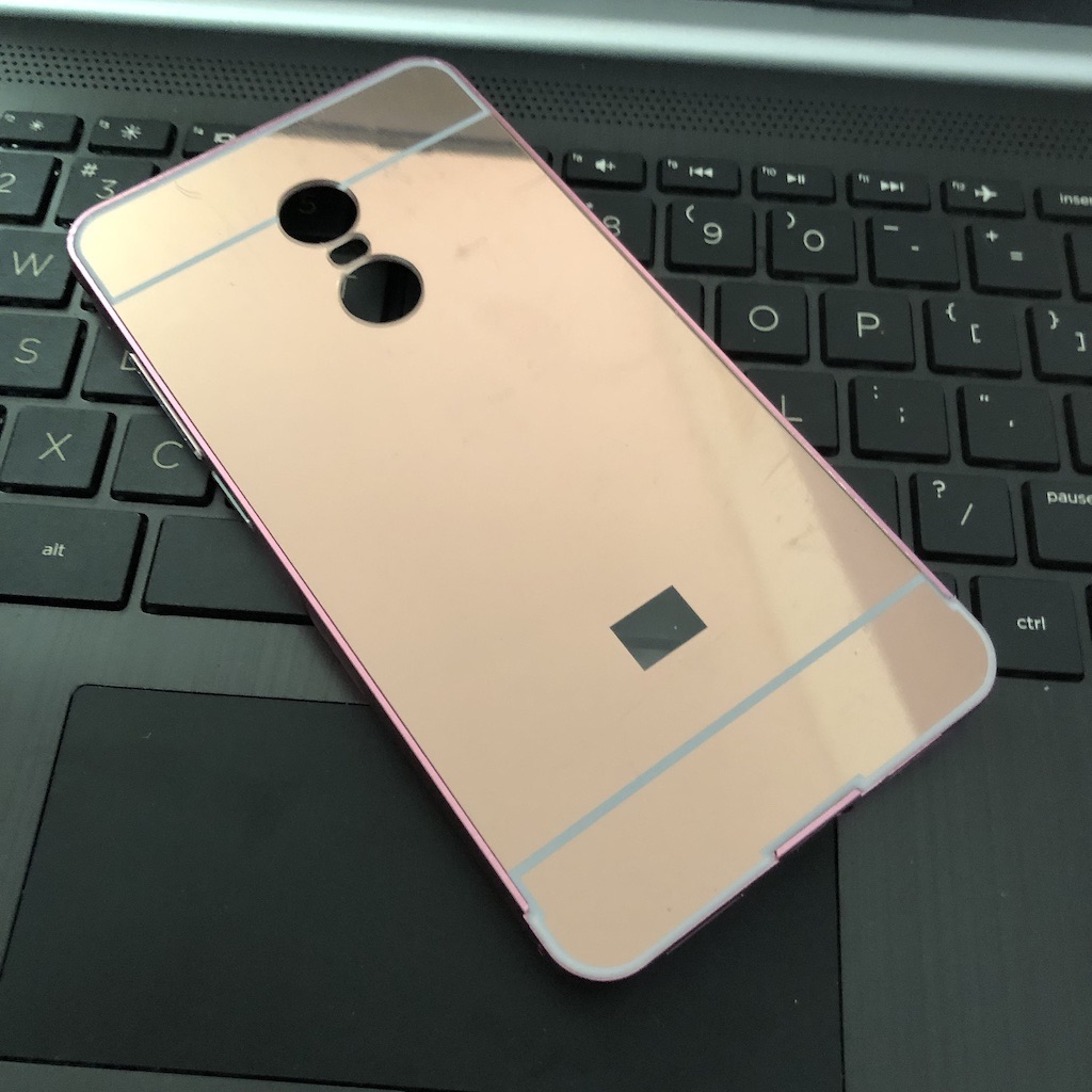 Xiaomi Redmi Note 4 Note 4X - Ốp nhựa tráng gương viền kim loại