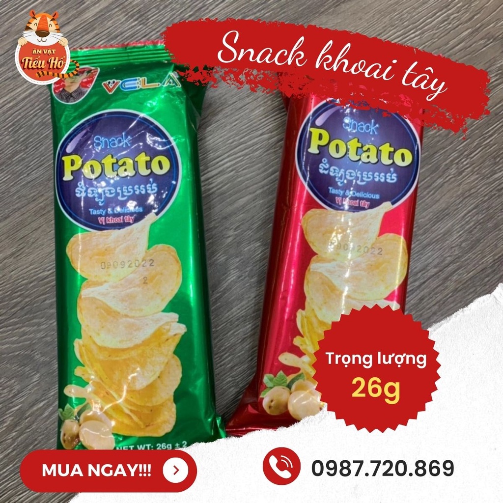 Snack Potato khoai tây lát Vela ngon giòn - Ăn Vặt Tiểu Hổ HÀNG DỄ VỠ KHI