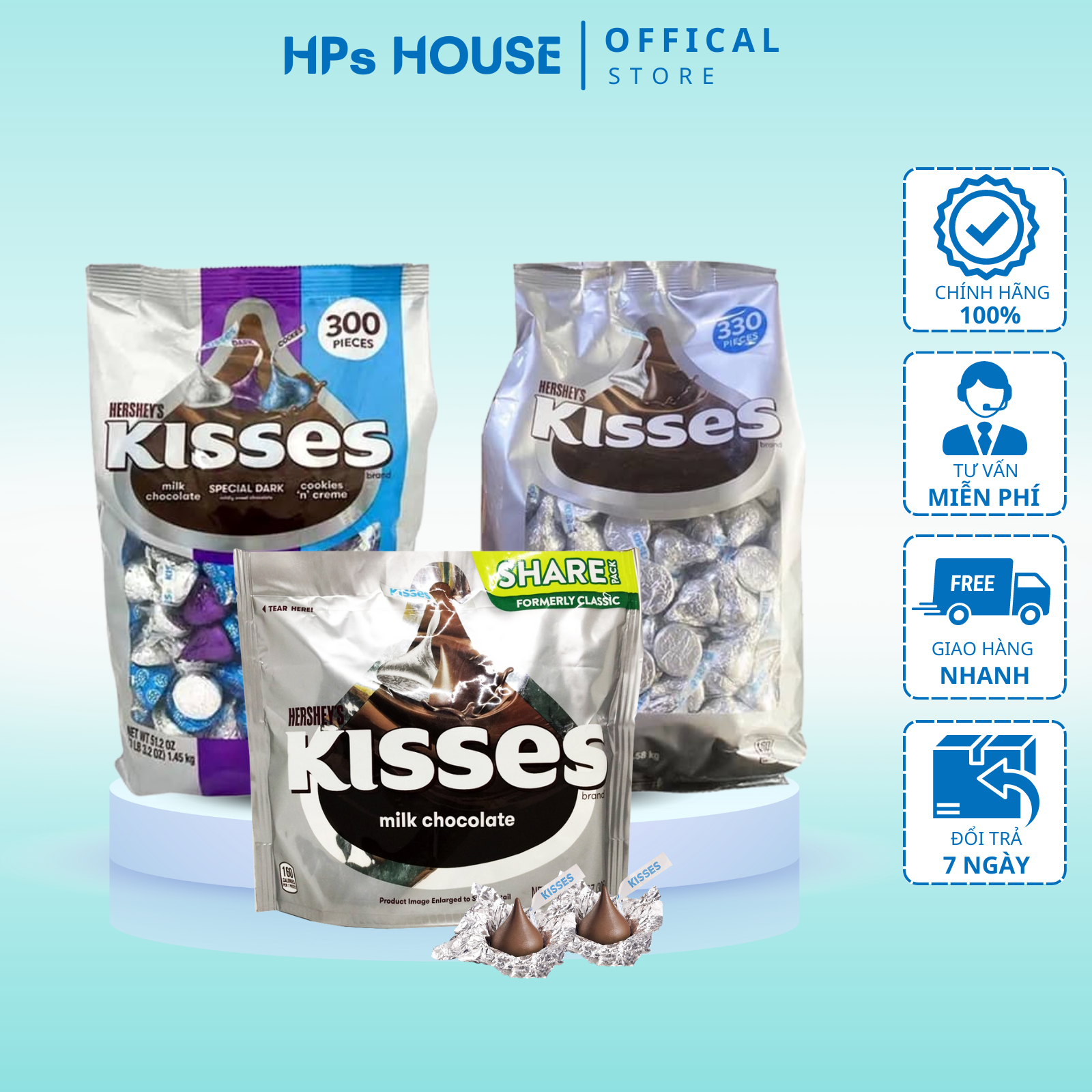 KẸO SOCOLA KISSES TỔNG HỢP CÁC LOẠI