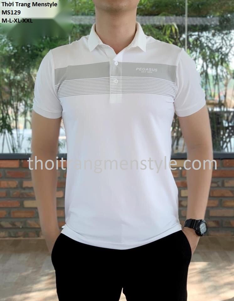 Áo thun nam cổ bẻ vải cá sấu poly