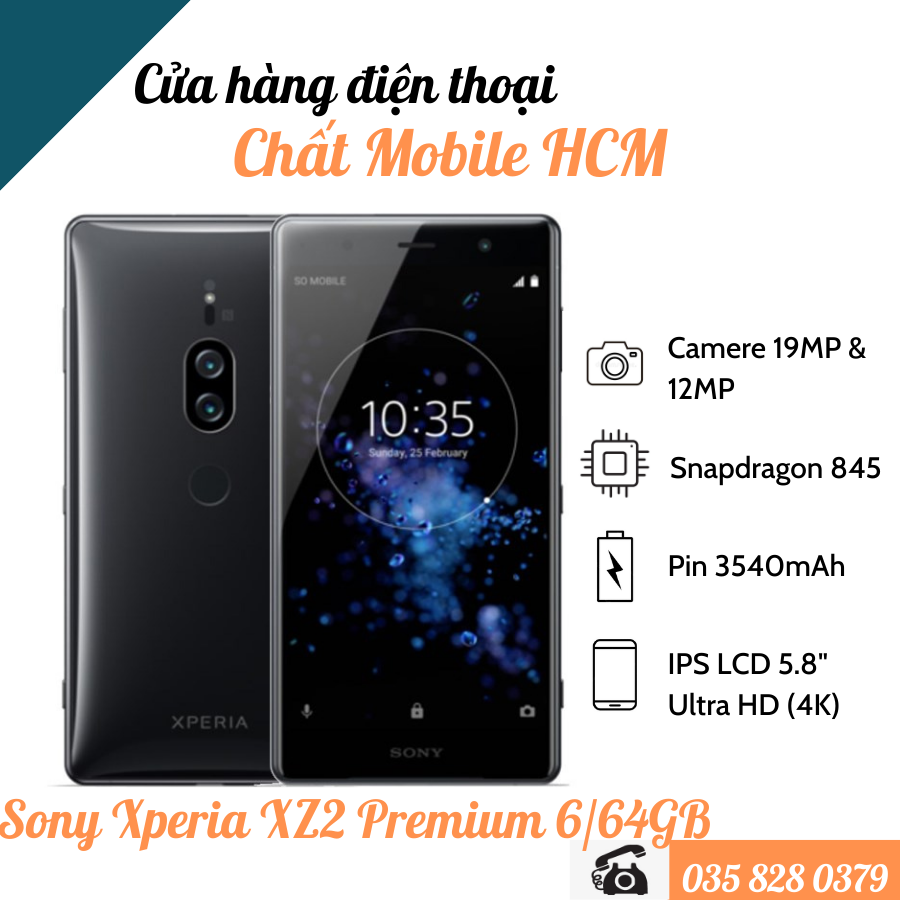 [Trả góp 0%]Điện Thoại Sony Xperia XZ2 Premium Nguyên Zin Nguyên Áp Suất Máy 99%