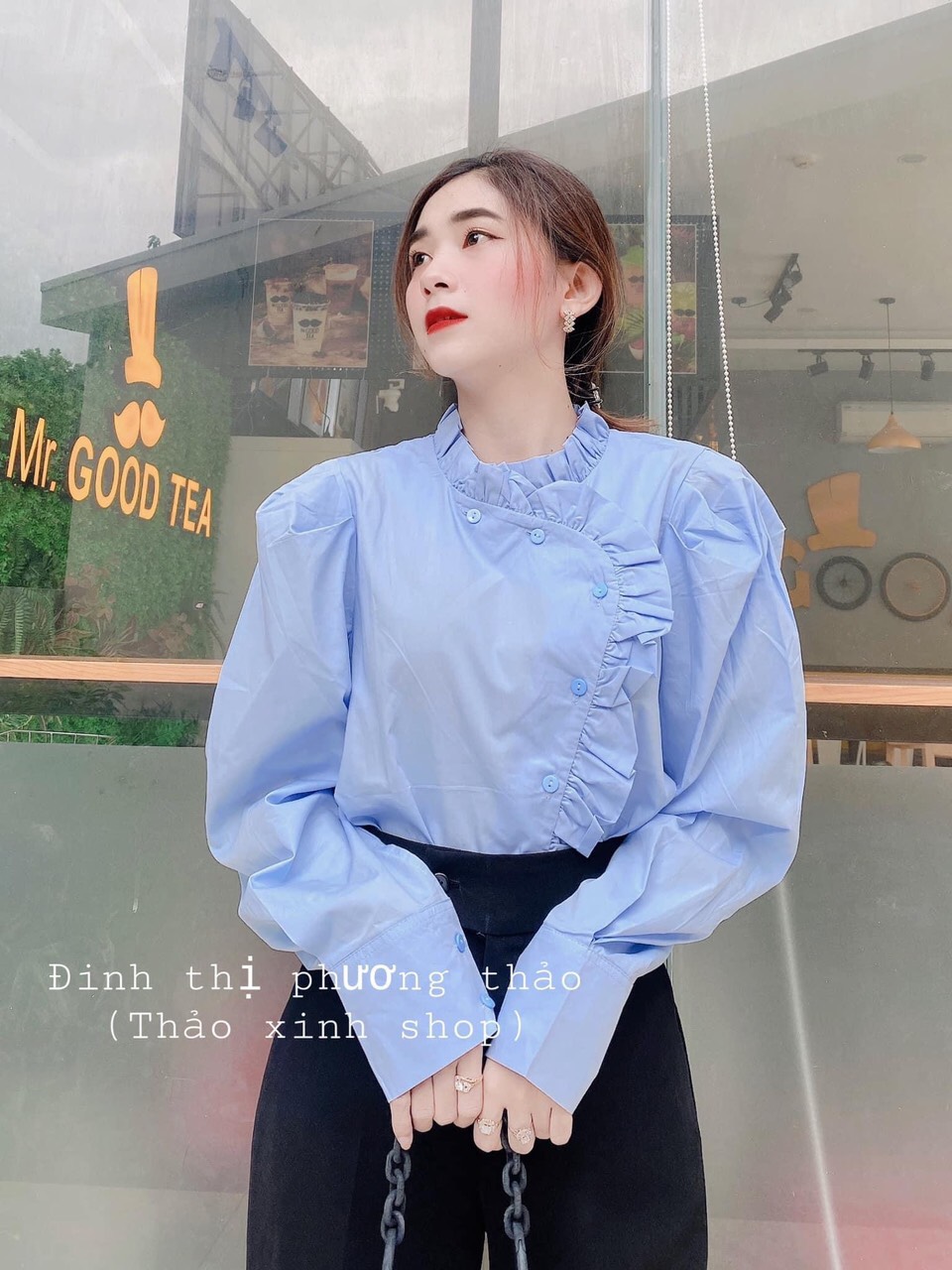 Áo Sơ Mi Viền Bèo Học Sinh Cực Xinh Nauy040