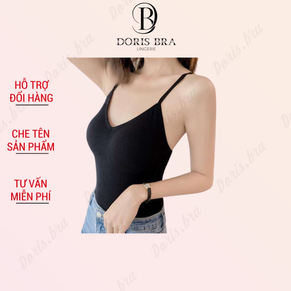 Áo lót croptop nữ, bra nữ cotton dáng dài kèm đệm mút nâng ngực, tạo phom ngực Doris.fashion