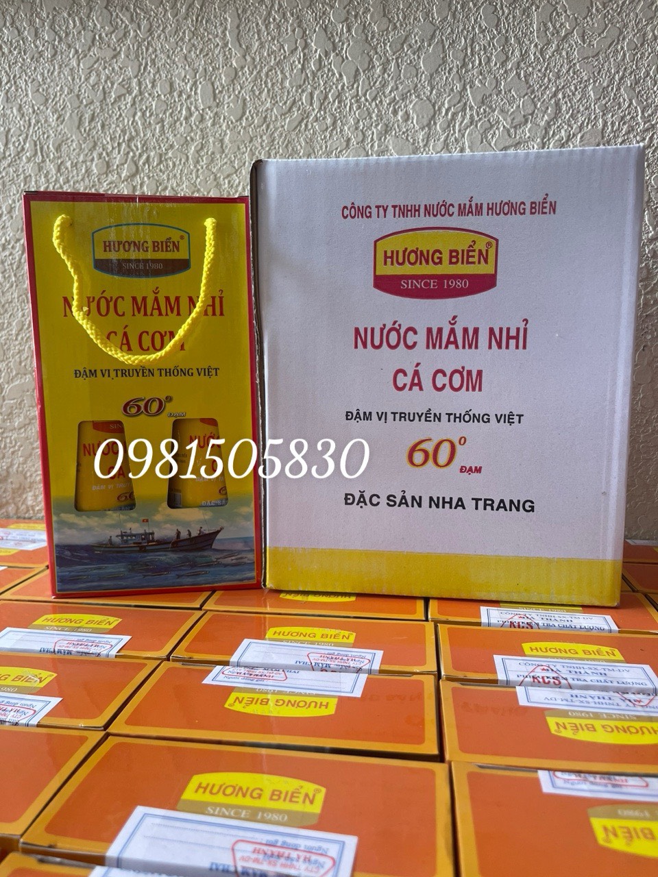 01 thùng nước mắm hương biển 60 độ chai thuỷ tinh