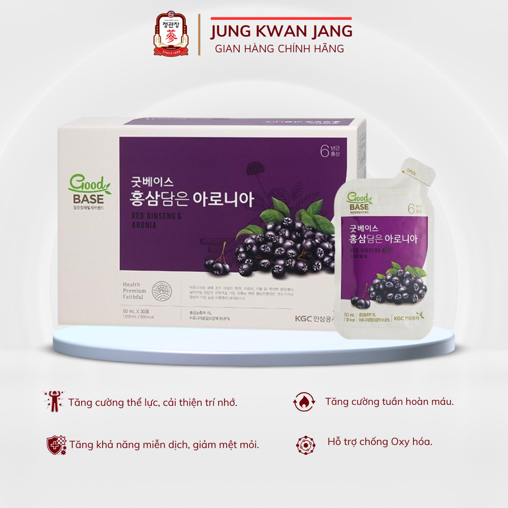 Nước Sâm Hàn Quốc Goodbase Tinh Chất Aronia KGC Jung Kwan Jang (50ml x 30 gói)