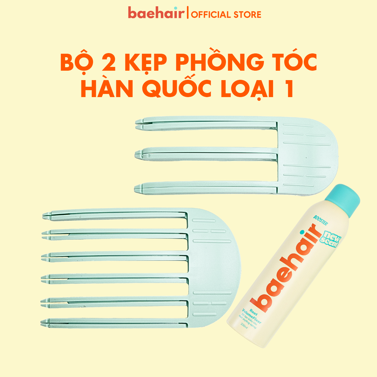  Bộ 2 kẹp phồng tóc Hàn Quốc loại 1 Baehair nhựa 757 ABS - Hair Root Volume volumizer 