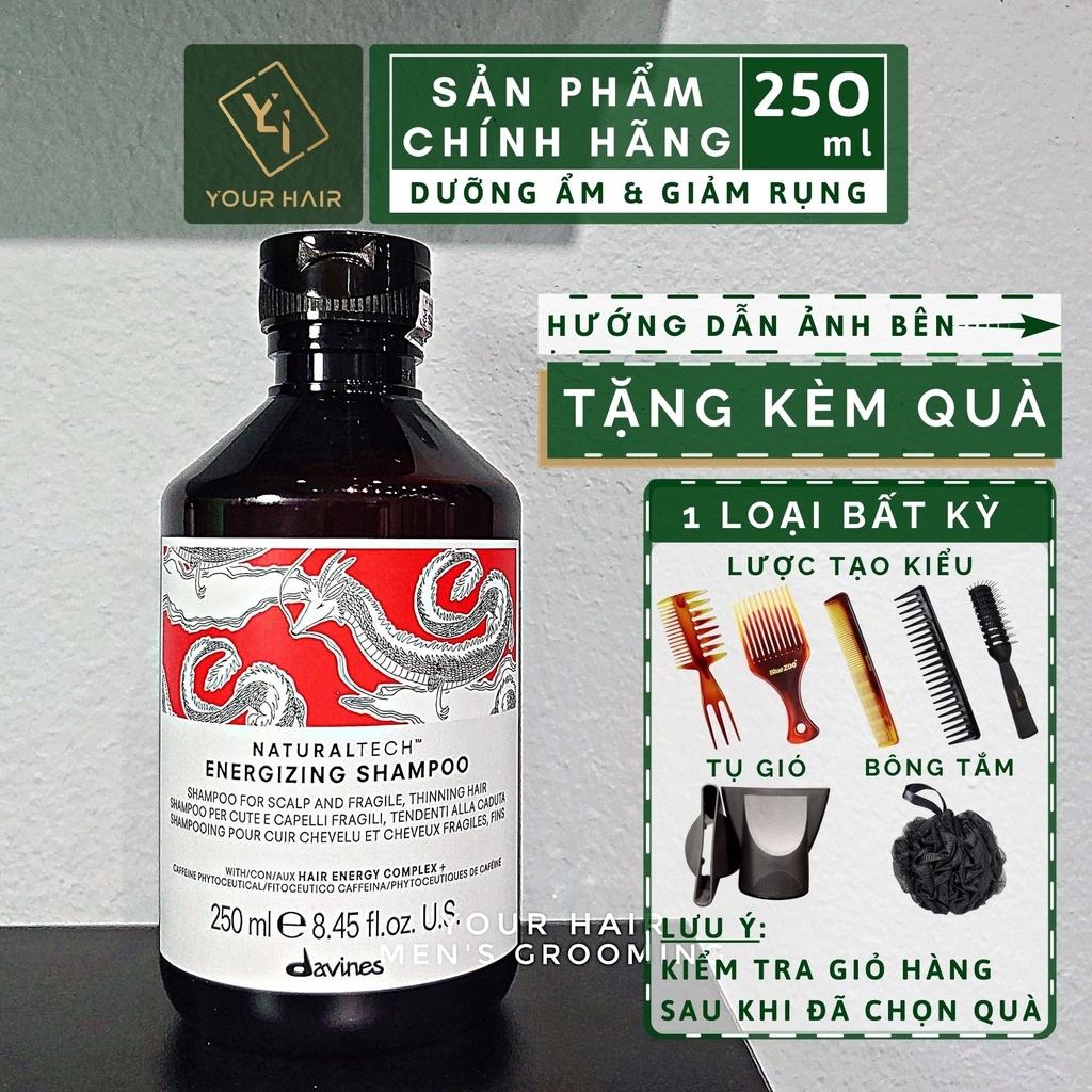 ✇﹊ Dầu gội chống rụng tóc Davines NaturalTech Energizing Shampoo - 250ml 1000ml
