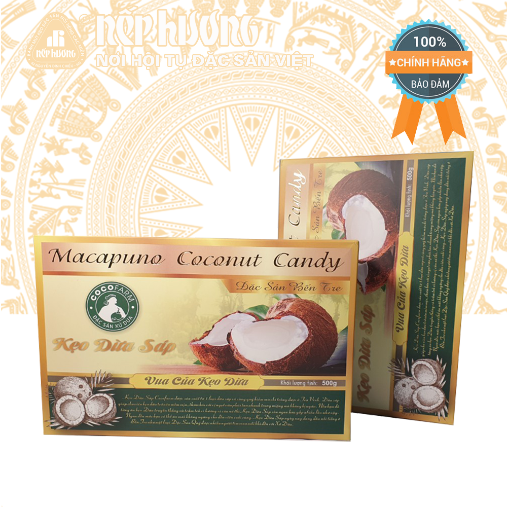 Kẹo dừa sáp cocofarm - gói 500g - đặc sản bến tre