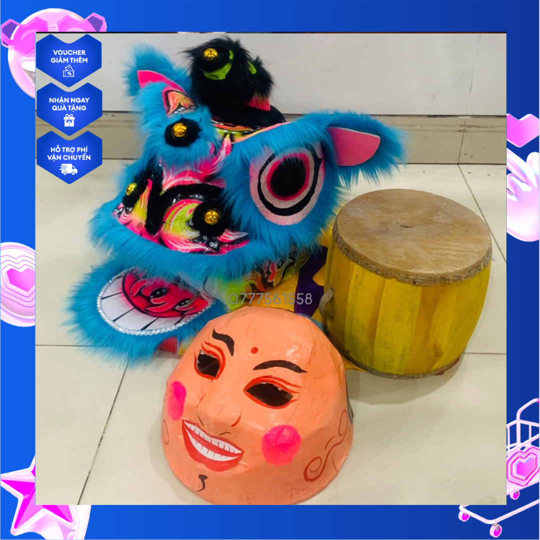 Combo 5 món [lân +đuôi+trống+ dùi +địa)- 2 đến 6 tuổi