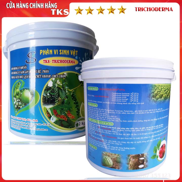 Trichoderma bột hòa tan, ủ phân, cải tạo đất, ngừa nấm bệnh cho cây trồng - xô 2kg