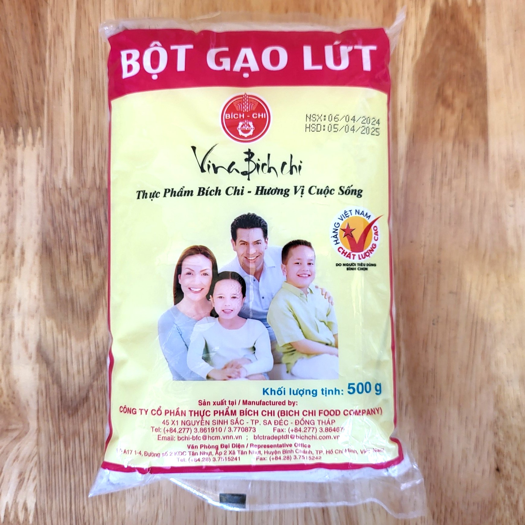 [GÓI 500g] BỘT GẠO LỨT NGUYÊN CHẤT [VN] BÍCH CHI Original Unpolished Rice