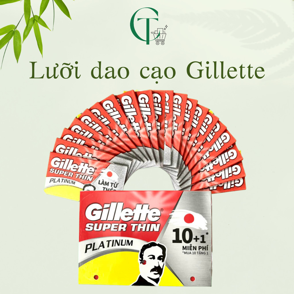 Hộp lưỡi dao cạo râu, lưỡi lam Gillette Super Thin hộp 10 +