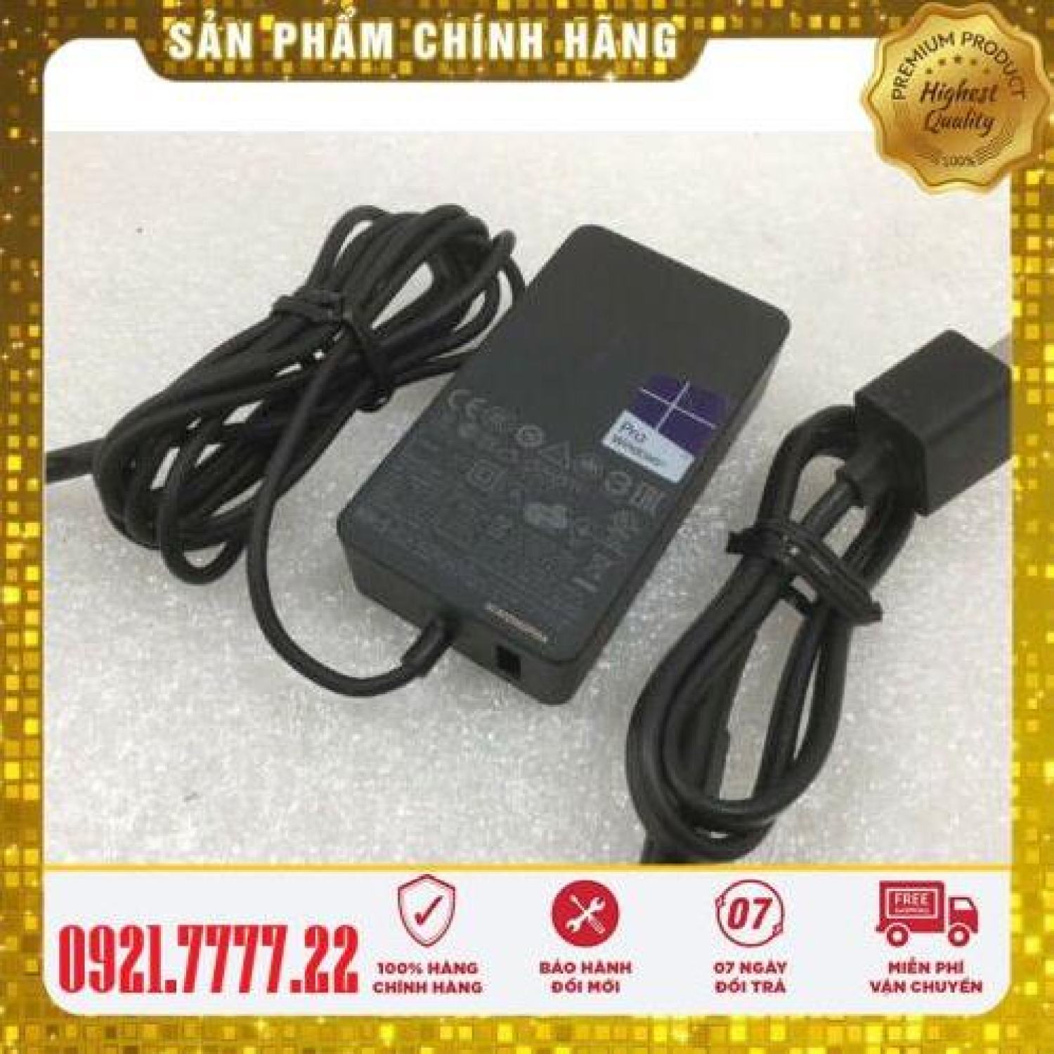 Sạc zin dành cho tất cả các dòng microsoft surface pro 3, 4, 5, 6, 7, x, go 1, 2, laptop 1 2 3 và book 1 2 3
