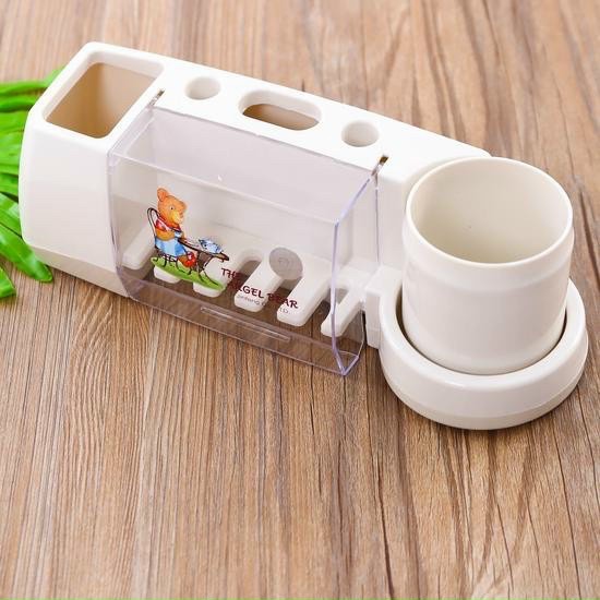 Cắm bàn chải đánh răng mã 2155, kệ để bàn chải để kem đánh răng kèm cốc