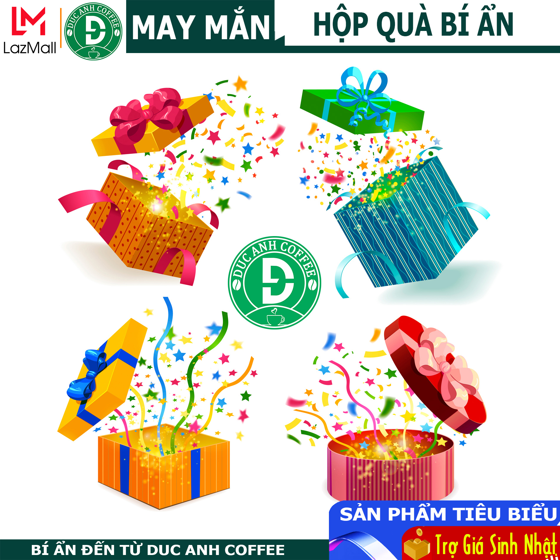 Hộp quà bí ẩn, món quà bất ngờ phiên bản xuân từ DUC ANH COFFEE, sản phẩm chất lượng, giá trị, thích hợp tặng người thân, bạn bè