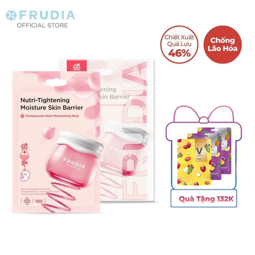 [Tặng 132K] 10 Miếng Mặt Nạ Chống Lão Hóa Thạch Lựu Frudia Pomegranate Nutri-Moisturizing Mask 20mlx10pcs/Box (new)