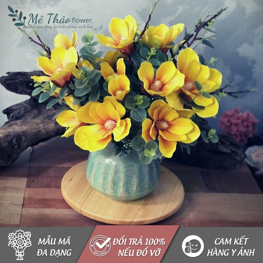 [ẢNH SHOP TỰ CHỤP] Bình Hoa Mộc Lan Giả MT27, Trang Trí Nhà Cửa, Decor Phòng Khách, Chất Liệu Lụa Cao Cấp, Bền Đẹp, Dễ Bảo Quản, Tiết Kiệm Chi Phí Trang Trí- Mê Thảo Flower Shop