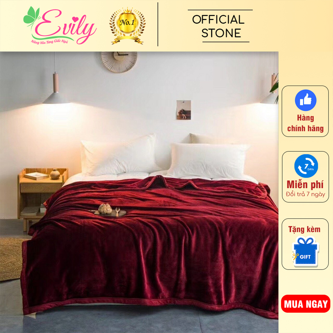CHĂN/ MỀN Tuyết Lông Thỏ Thương Hiệu EVILY MÀU ĐỎ. Mền Tuyết Siêu ẤM+ÊM+ MỀM+MỊN. Sử Dụng Được Cho Cả Mùa Đông Hay Mùa Thu. Mã BNM019
