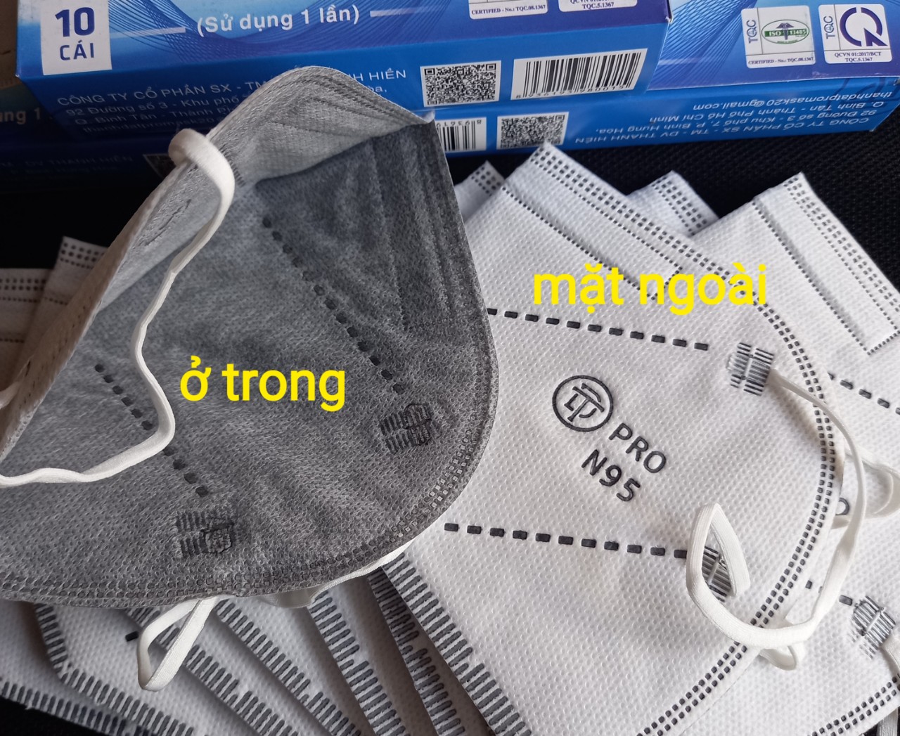 Khẩu trang n95 thành đạt giấy lọc 5 lớp xám trắng