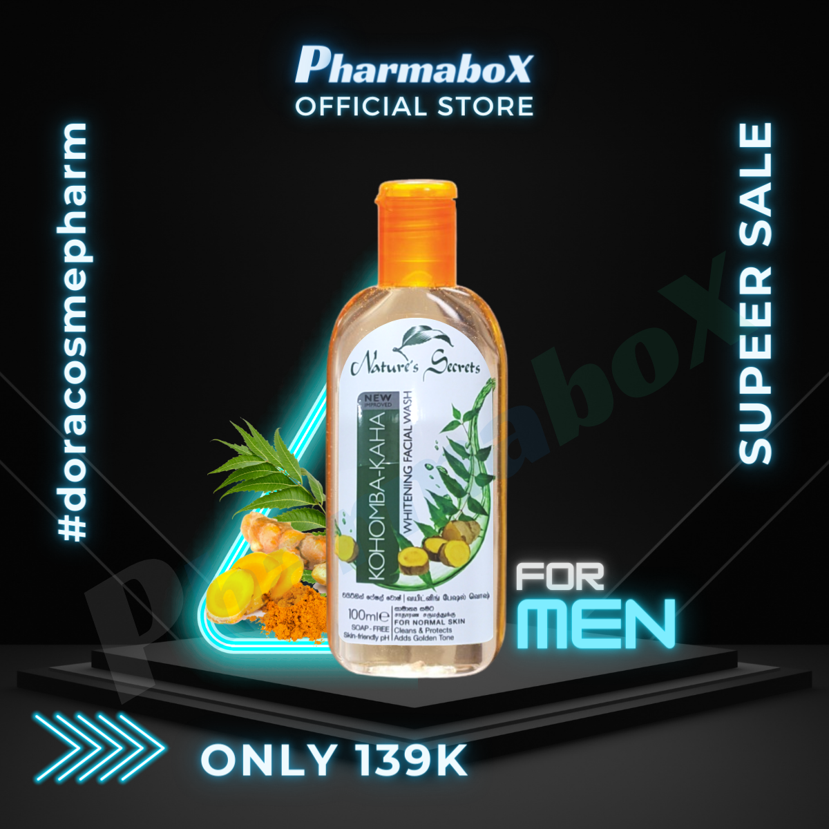 [HCM]Sữa rửa mặt nam trắng da giảm mụn Kohomba - Kaha Extract Facial Cleansing Gel 100ml