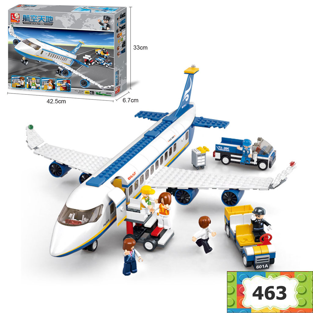 Lego lắp ráp máy bay chở khách Airbus M38 hai động cơ giúp trẻ tư duy đồ chơi xếp hình với 463 mảnh ghép