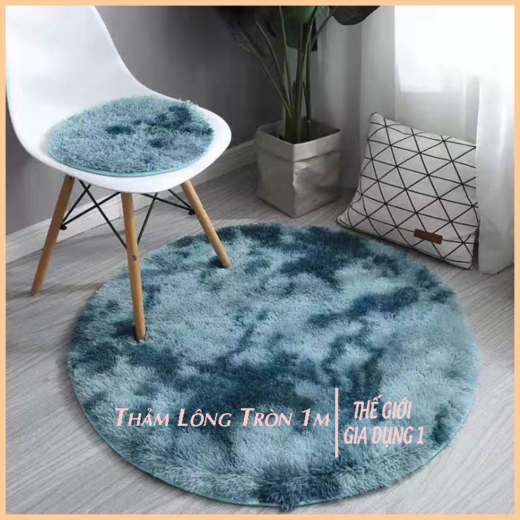 Thảm lông trải sàn hình tròn đường kính 1m , lông mềm cao cấp , thảm lông tròn trải sàn, thảm lông loang tròn trang trí trang trí phòng khách, phòng ngủ , chụp hình quần áo - đầm váy - mỹ phẩm -