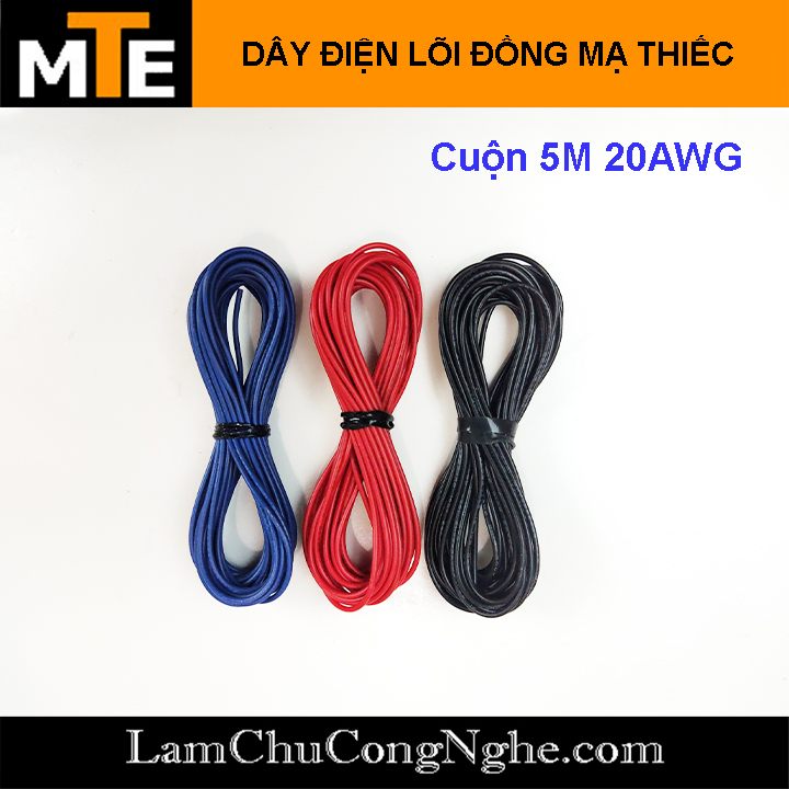 Dây điện lõi đồng mạ thiếc 20AWG - 1 cuộn 5m