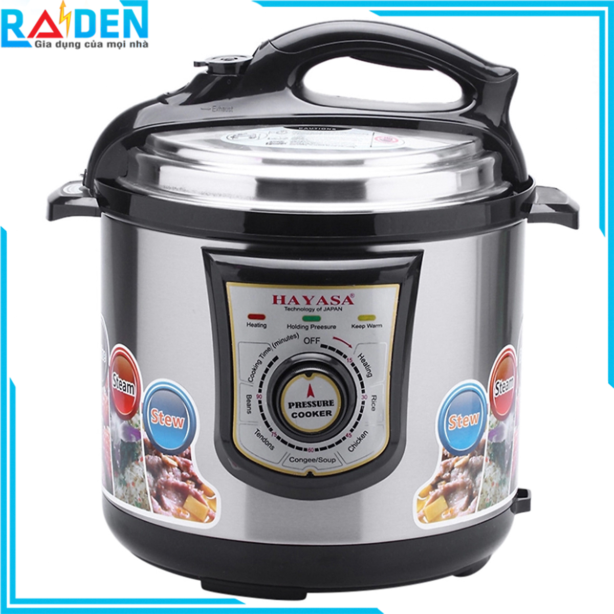 Nồi Áp Suất Điện 6L Hayasa Ha-168i Đa Năng Công Nghệ Nhật Bản Công Suất 1000W-Hàng Chính Hãng