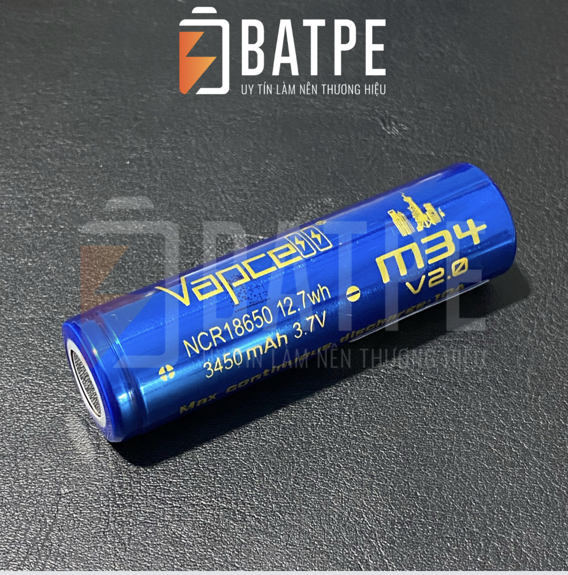 Pin sạc 18650 dung lượng cao vapcell m34 icr18650 12.7wh 3450mah mẫu mới 100% 2023 v2.0