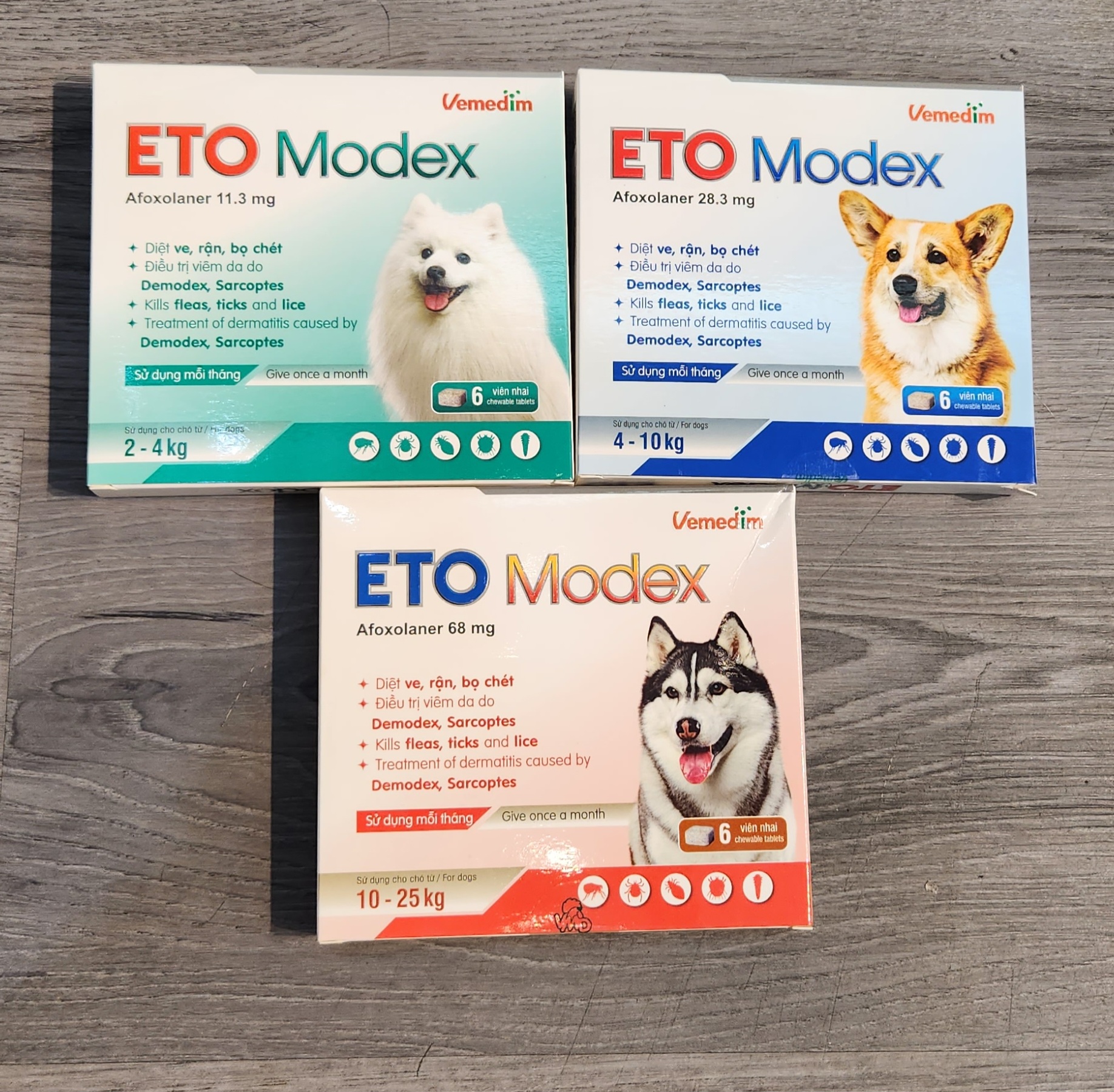   1 Viên  Viên Nhai ETO MODEX | Ve Rận Bọ Chét Ghẻ Demodex cho Chó 