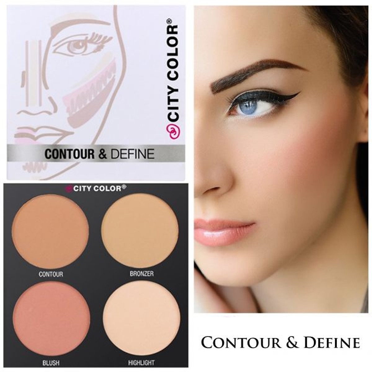 [Chính Hãng] Bảng Phấn Tạo Khối 4 ô City Color Contour & Define