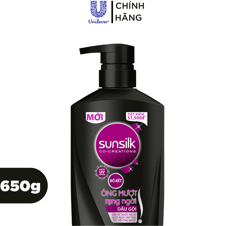 Dầu Gội Sunsilk Óng Mượt Rạng Ngời 650gr - Dầu gội Sunsilk bồ kết