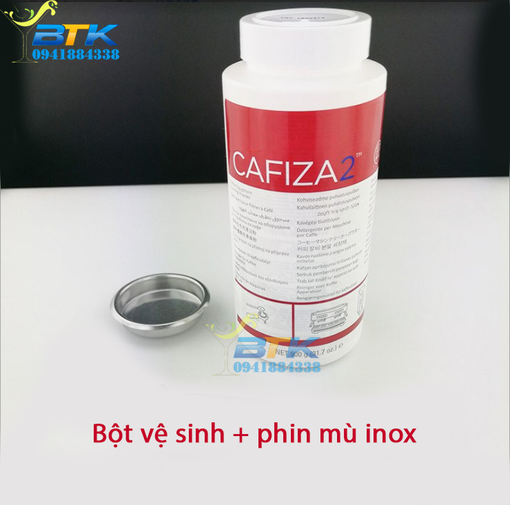 Phin Mù Inox và Bột vệ sinh máy pha cà phê chuyên nghiệp CAFIZA 2