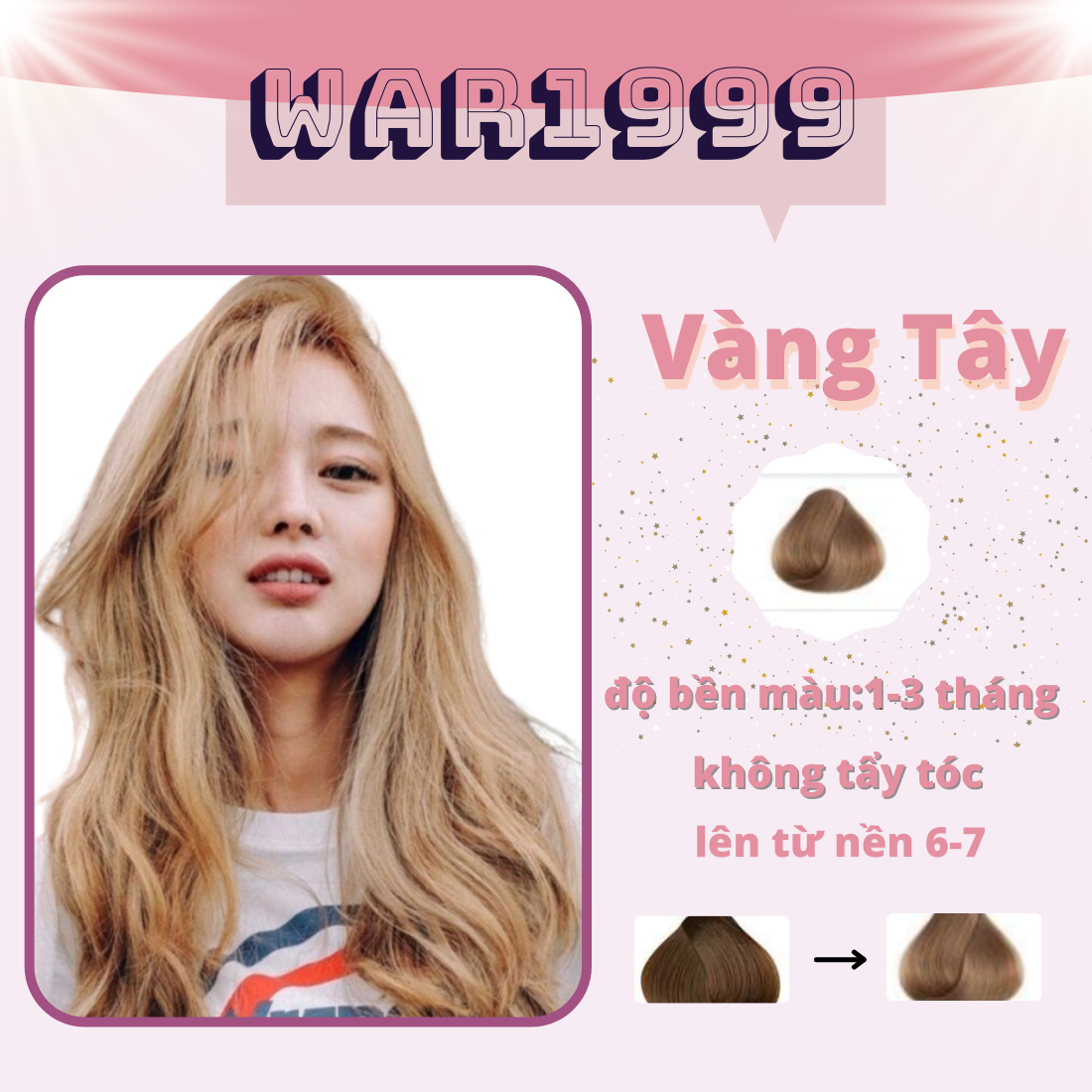 Thuốc nhuộm tóc nữ VÀNG TÂY thuốc nhuộm tóc nam tại nhà màu vàng