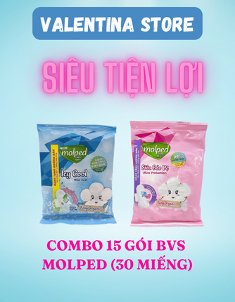 Combo 30 miếng băng vệ sinh Molped có cánh