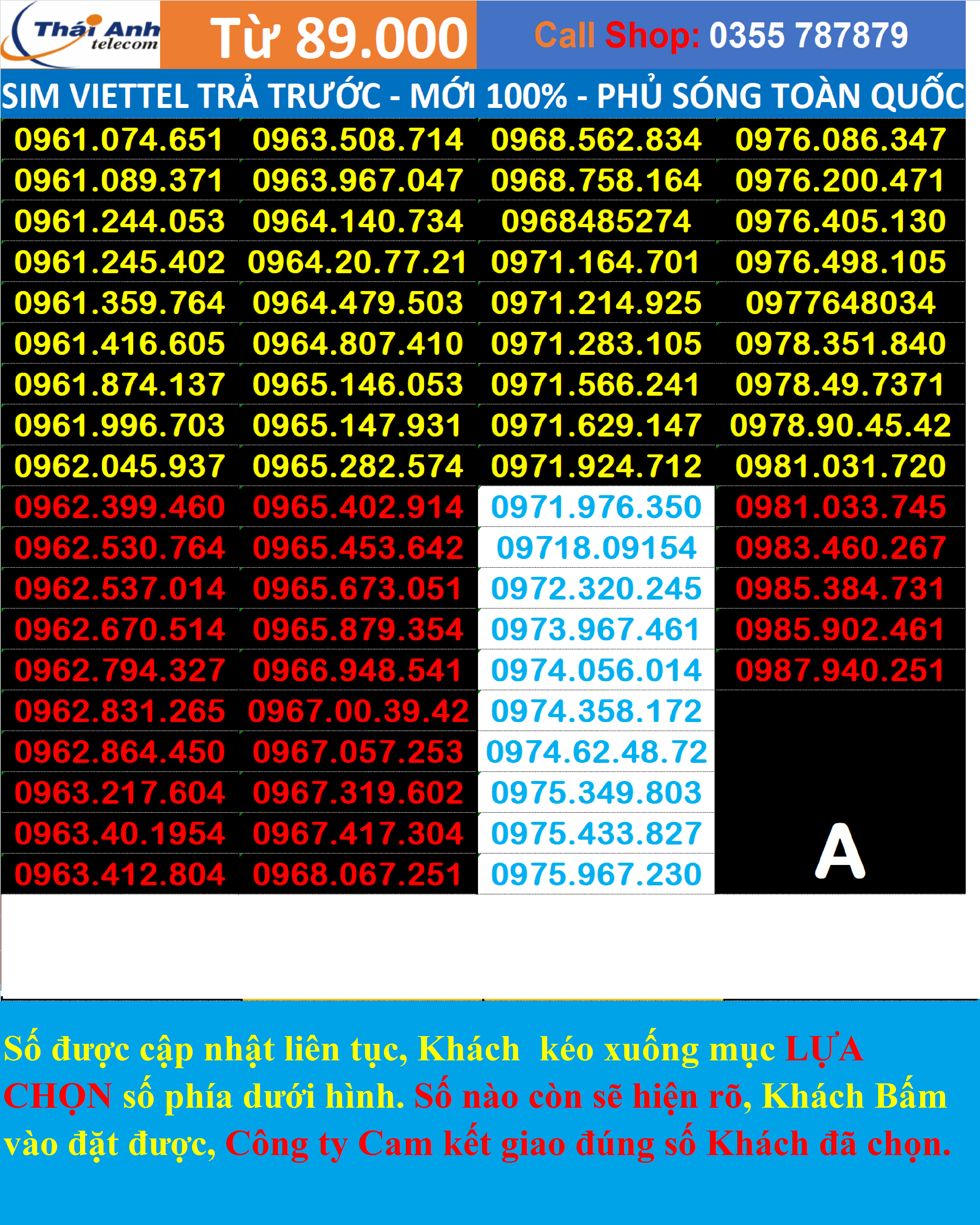 Sim  Viettel 4G -nghe gọi, Được CHỌN SỐ -  đầu số 096,097 hoặc 098, Gói cước Tomato, Chưa Kích hoạt,  Đăng ký được nhiều gói cước hấp dẫn ... SIM VIETTEL Chính hảng, sim mới 100%ĐƯỢC CHỌN SỐ