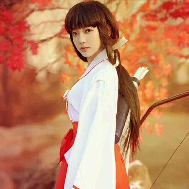 Trang phục cosplay hoá trang Kimono nữ pháp sư Kikyo trong Anime Inuyasha Trang phục truyền thống Nhật Bản.